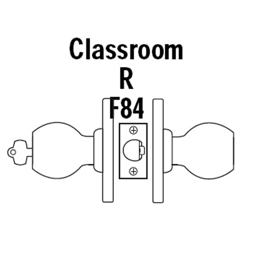 8K37R4CSTK626 Best 8K Series Classroom Heavy Duty Cylindrical Knob Locks with Round Style in Satin Chrome