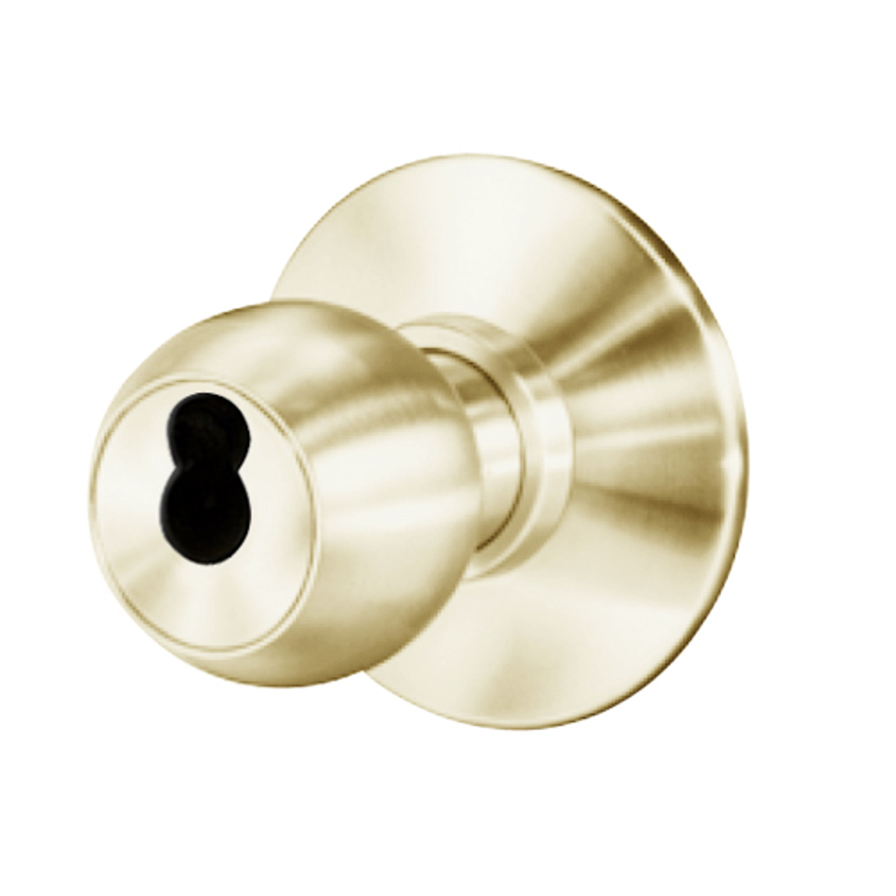 8K37W4DSTK606 Best 8K Series Institutional Heavy Duty Cylindrical Knob Locks with Round Style in Satin Brass