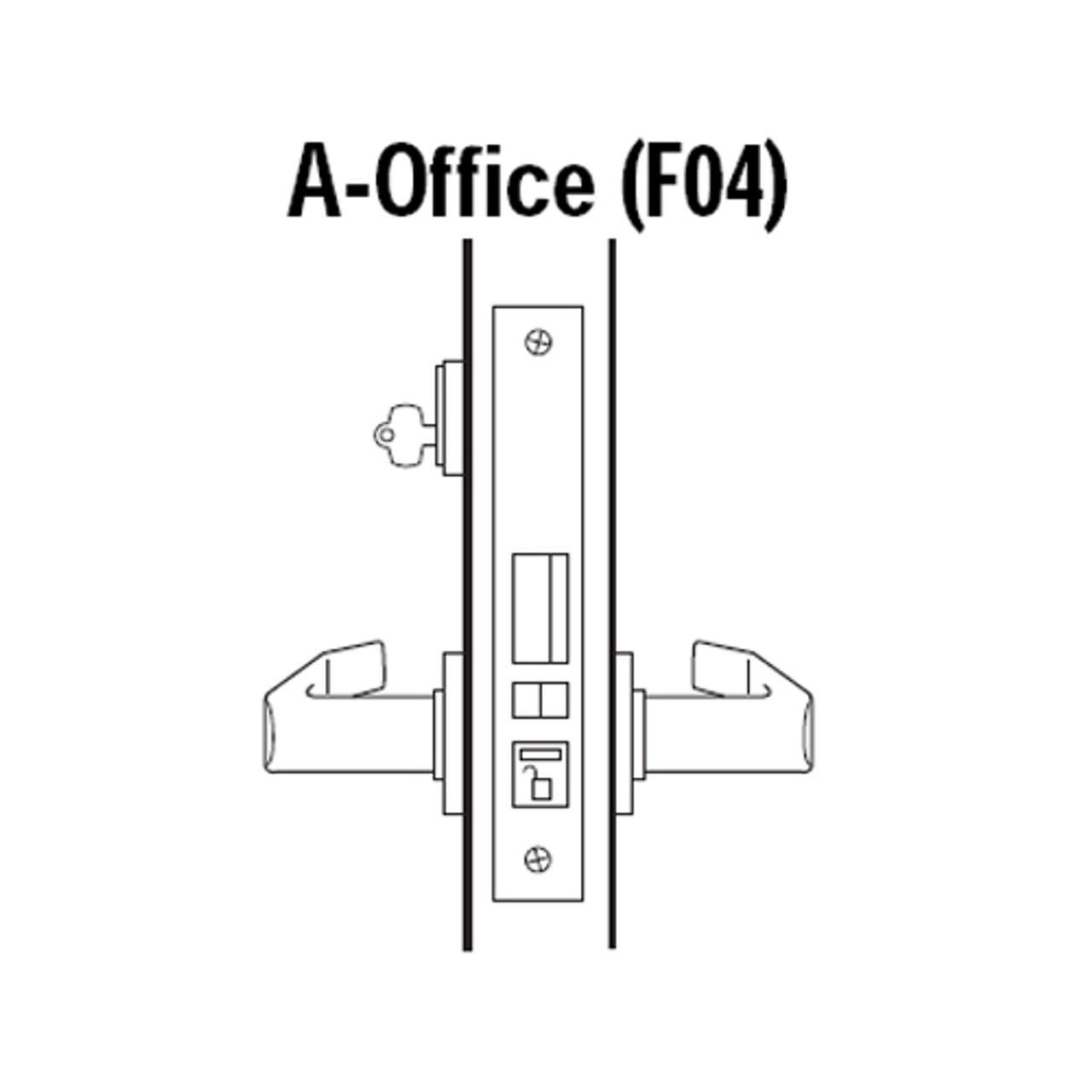 45H7A3H626 Best 40H Series Office without Deadbolt Heavy Duty Mortise Lever Lock with Solid Tube Return Style in Satin Chrome