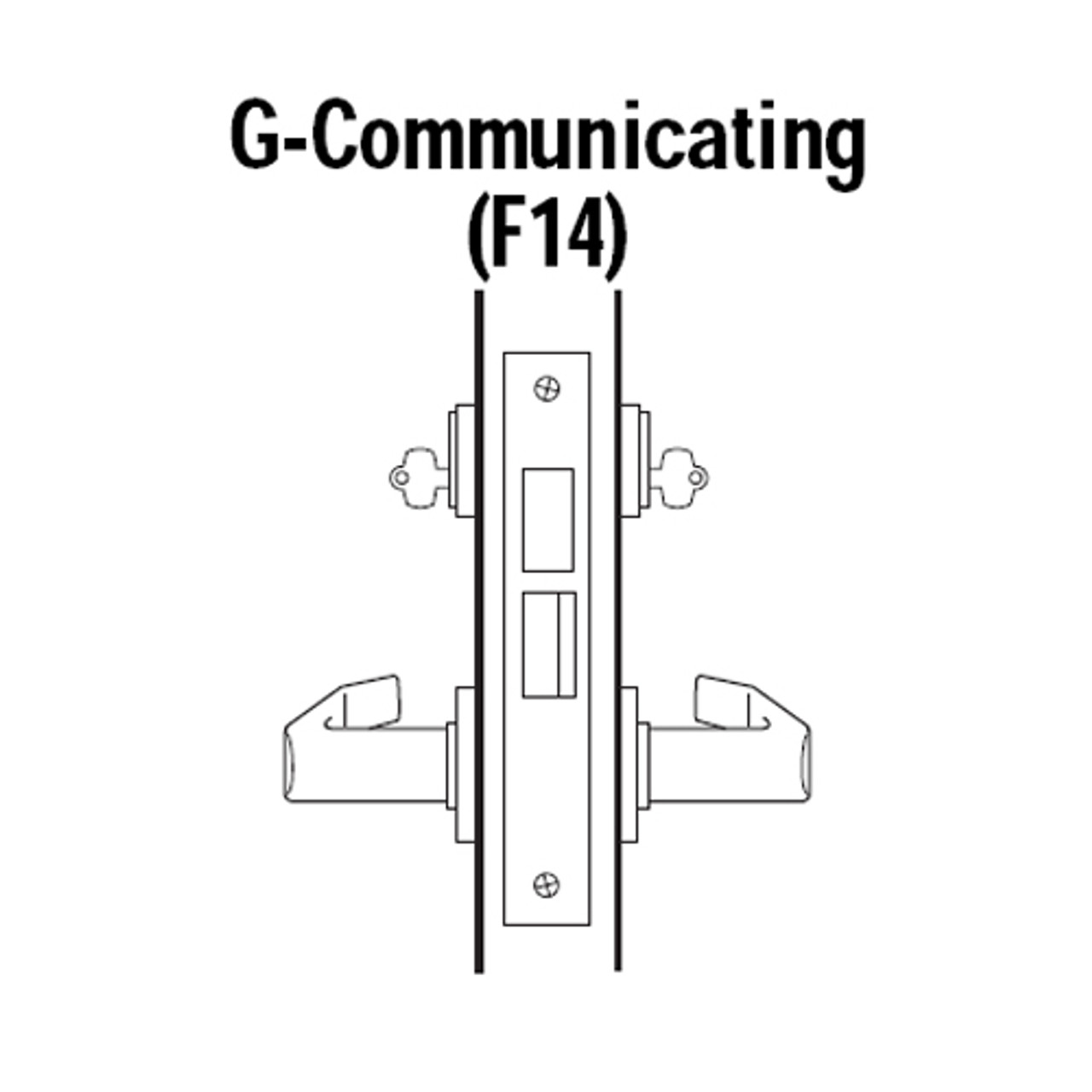 45H7G14S626 Best 40H Series Communicating with Deadbolt Heavy Duty Mortise Lever Lock with Curved with Return Style in Satin Chrome