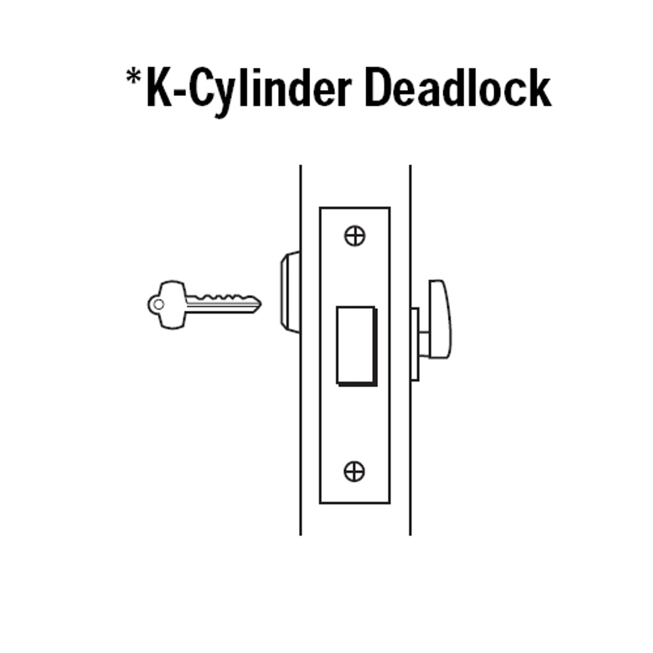 48H7K626 Best 48H Series Single Cylinder with Thumbturn Mortise Deadlocks in Satin Chrome