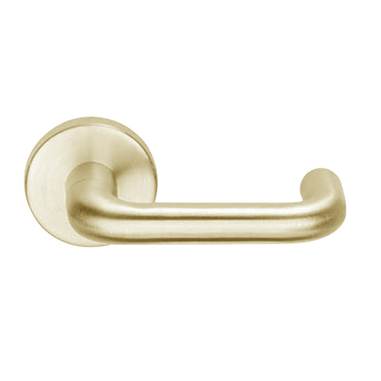 L9050L-03B-606 Schlage L Series Less Cylinder Entrance Commercial Mortise Lock with 03 Cast Lever Design in Satin Brass