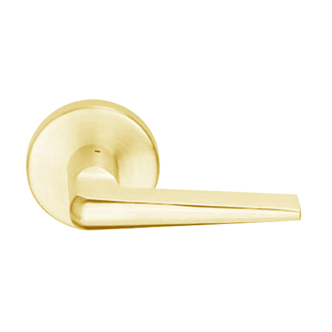 L9050L-05B-605 Schlage L Series Less Cylinder Entrance Commercial Mortise Lock with 05 Cast Lever Design in Bright Brass