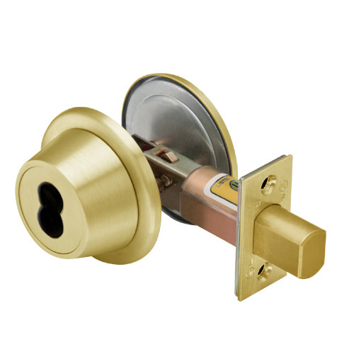 8T37LSTK605D5 Best T Series Single-Keyed with Blankplate Tubular Standard Deadbolt in Bright Brass