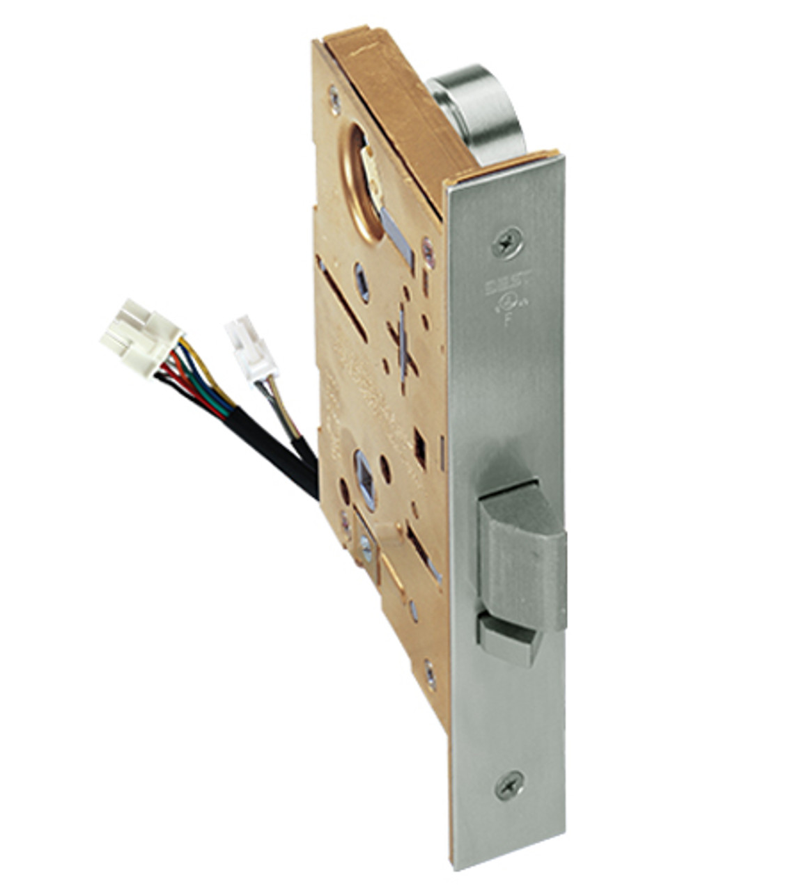 45HW7DEU14R619 Best 40HW series Single Key Latch Fail Secure Electromechanical Mortise Lever Lock with Curved w/ Return Style in Satin Nickel