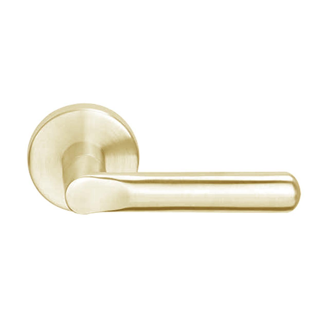 L9080L-18A-606 Schlage L Series Less Cylinder Storeroom Commercial Mortise Lock with 18 Cast Lever Design in Satin Brass