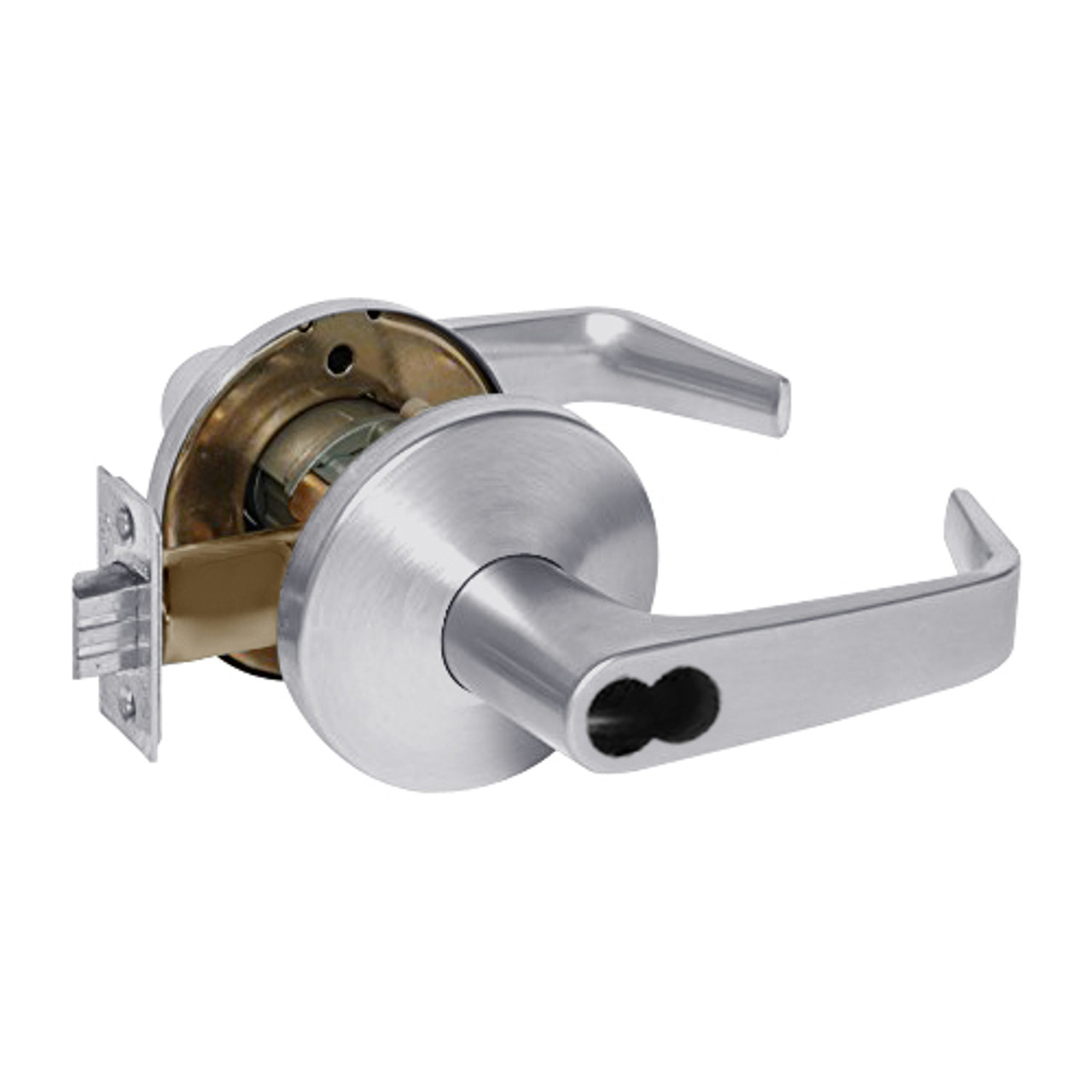 9KW37DEL15LSTK626RQE Best 9KW Series Fail Safe Electromechanical Heavy Duty Cylindrical Lock with Contour w/ Angle Return Style in Satin Chrome