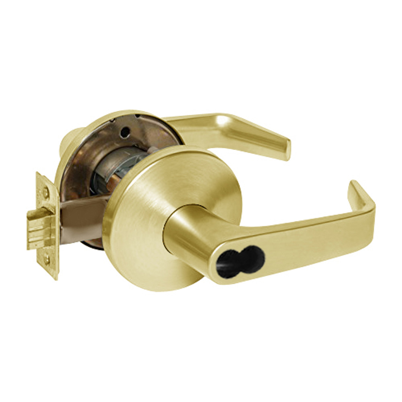 9KW37DEL15LSTK605RQE Best 9KW Series Fail Safe Electromechanical Heavy Duty Cylindrical Lock with Contour w/ Angle Return Style in Bright Brass