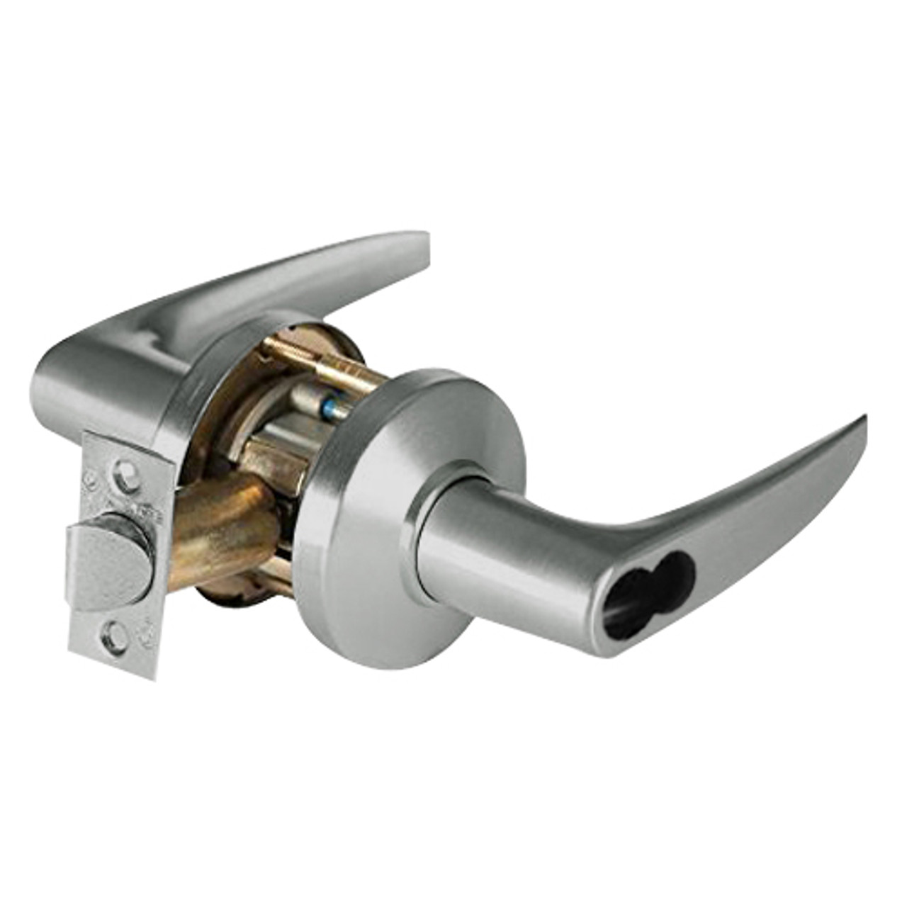 9KW37DEL16CS3619 Best 9KW Series Fail Safe Electromechanical Heavy Duty Cylindrical Lock with Curved w/ No Return Style in Satin Nickel