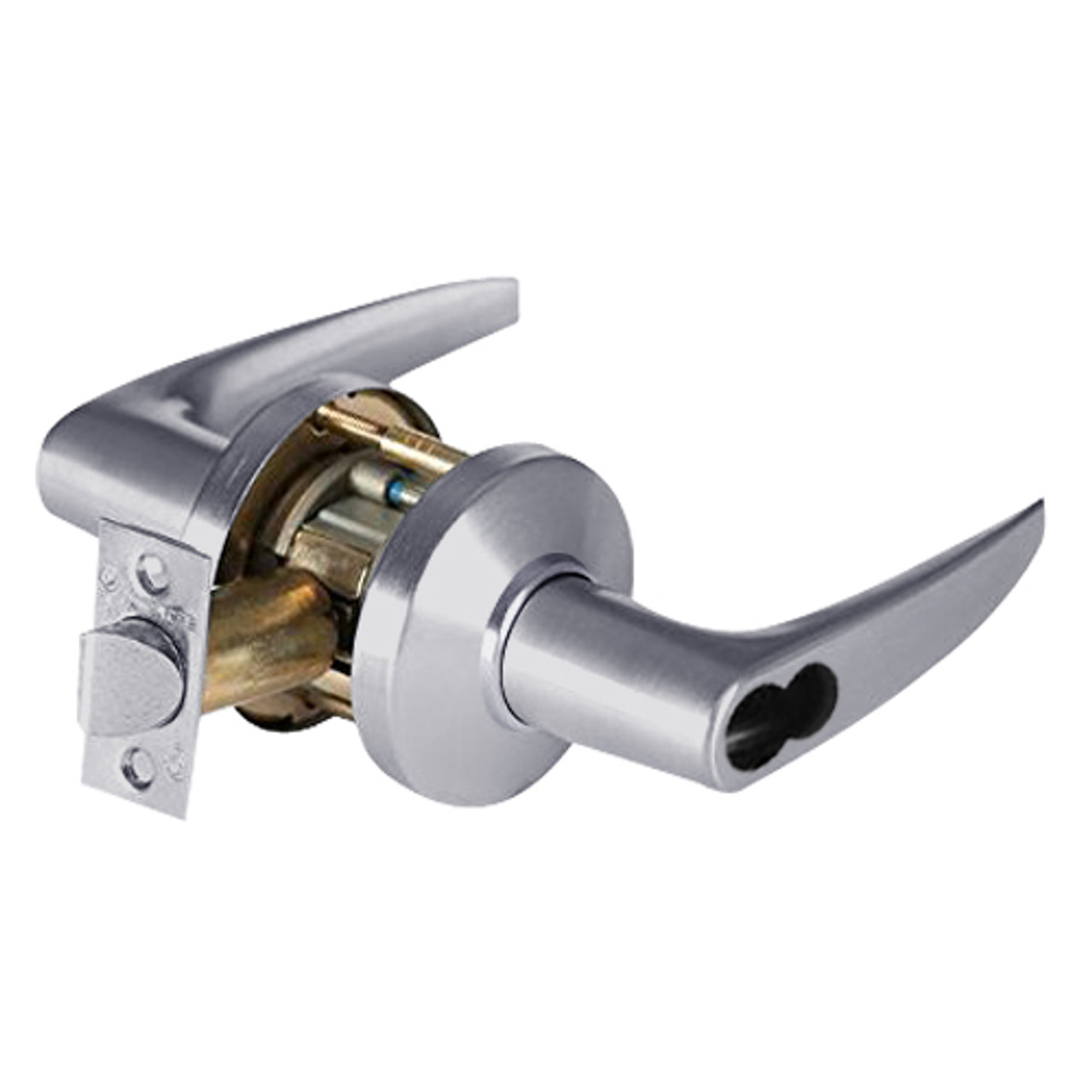 9KW37DEL16CSTK626RQE Best 9KW Series Fail Safe Electromechanical Heavy Duty Cylindrical Lock with Curved w/ No Return Style in Satin Chrome