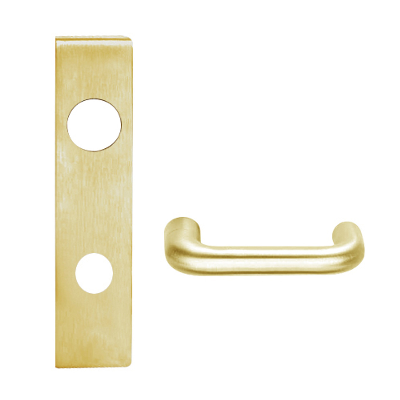 L9070J-03L-606 Schlage L Series Classroom Commercial Mortise Lock with 03 Cast Lever Design Prepped for FSIC in Satin Brass