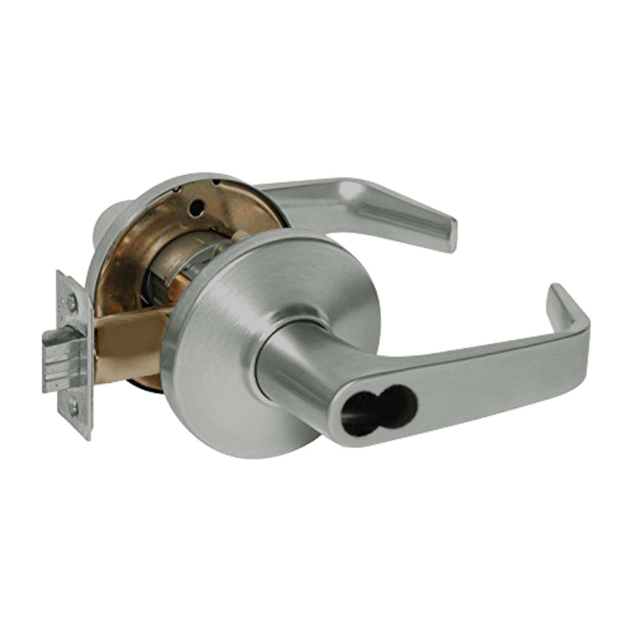9KW37DEU15DSTK619 Best 9KW Series Fail Secure Electromechanical Heavy Duty Cylindrical Lock with Contour w/ Angle Return Style in Satin Nickel