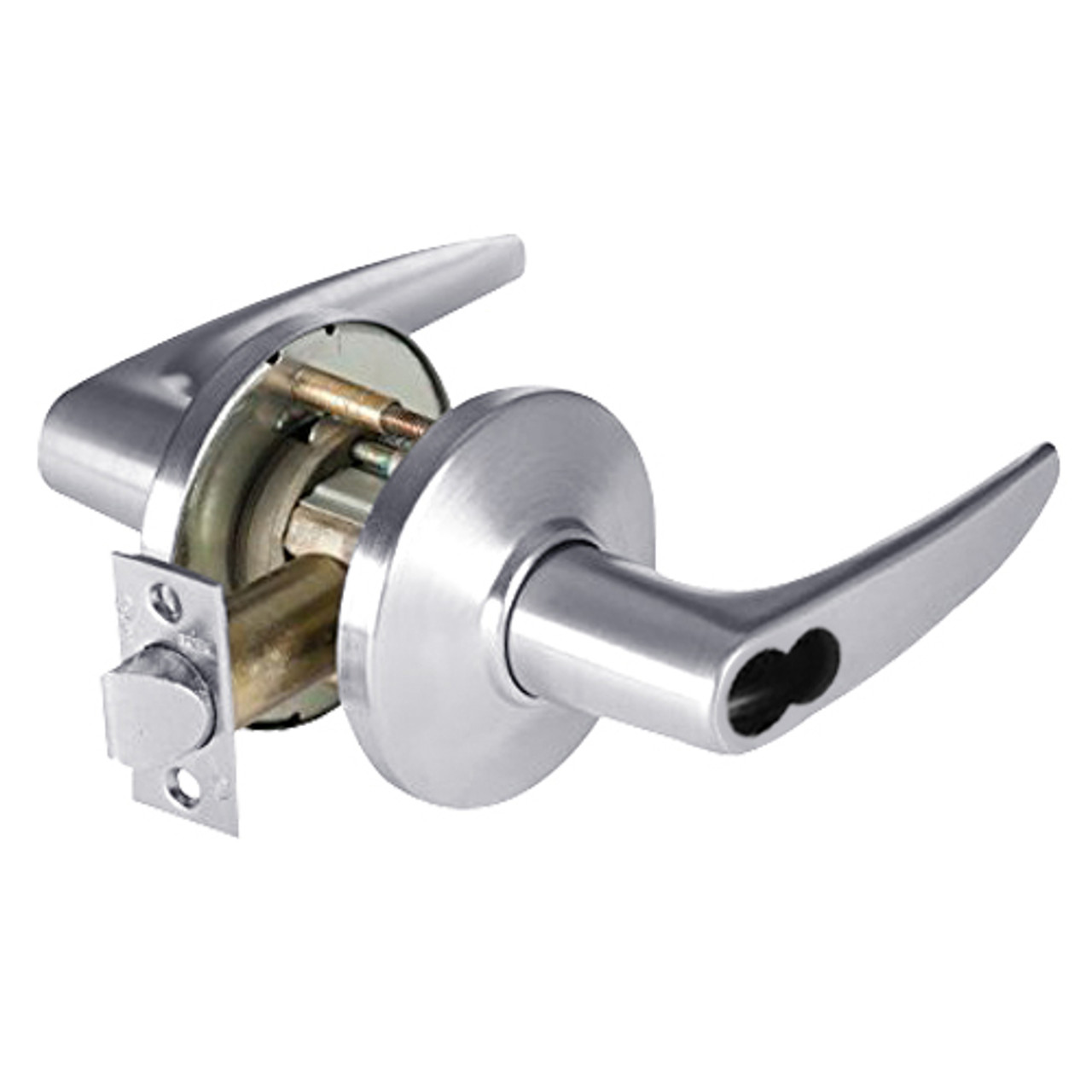 9KW37DEU16DSTK625 Best 9KW Series Fail Secure Electromechanical Heavy Duty Cylindrical Lock with Curved w/ No Return Style in Bright Chrome