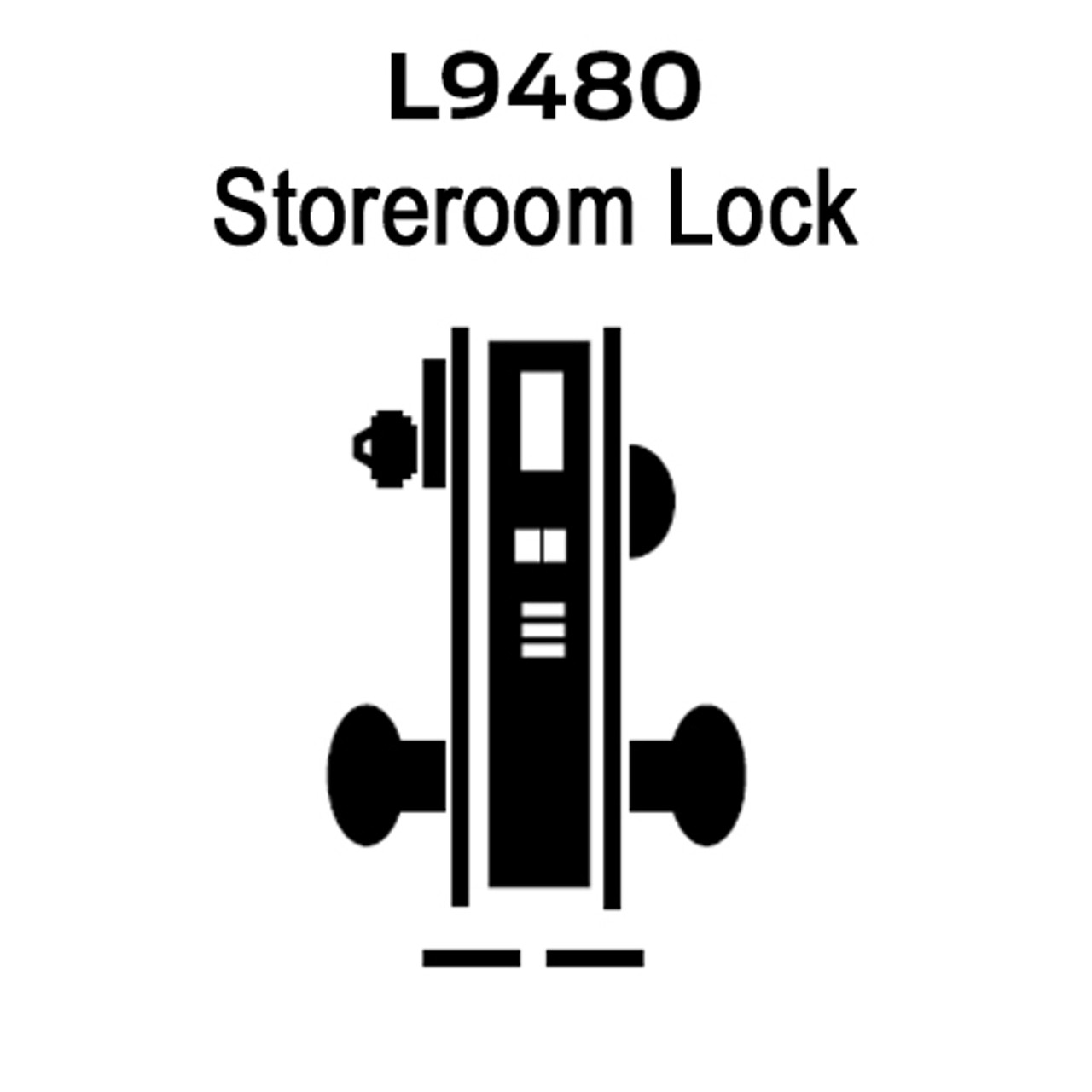 L9480L-01A-612 Schlage L Series Less Cylinder Storeroom with Deadbolt Commercial Mortise Lock with 01 Cast Lever Design in Satin Bronze