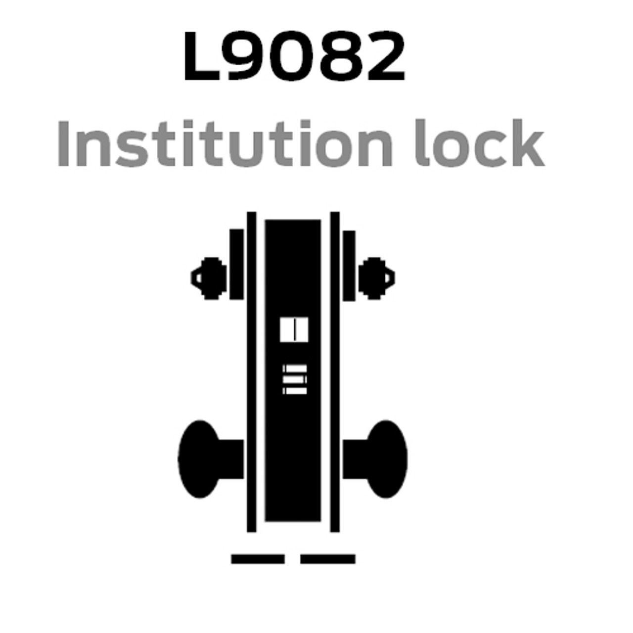 L9082L-07A-626 Schlage L Series Less Cylinder Institution Commercial Mortise Lock with 07 Cast Lever Design in Satin Chrome