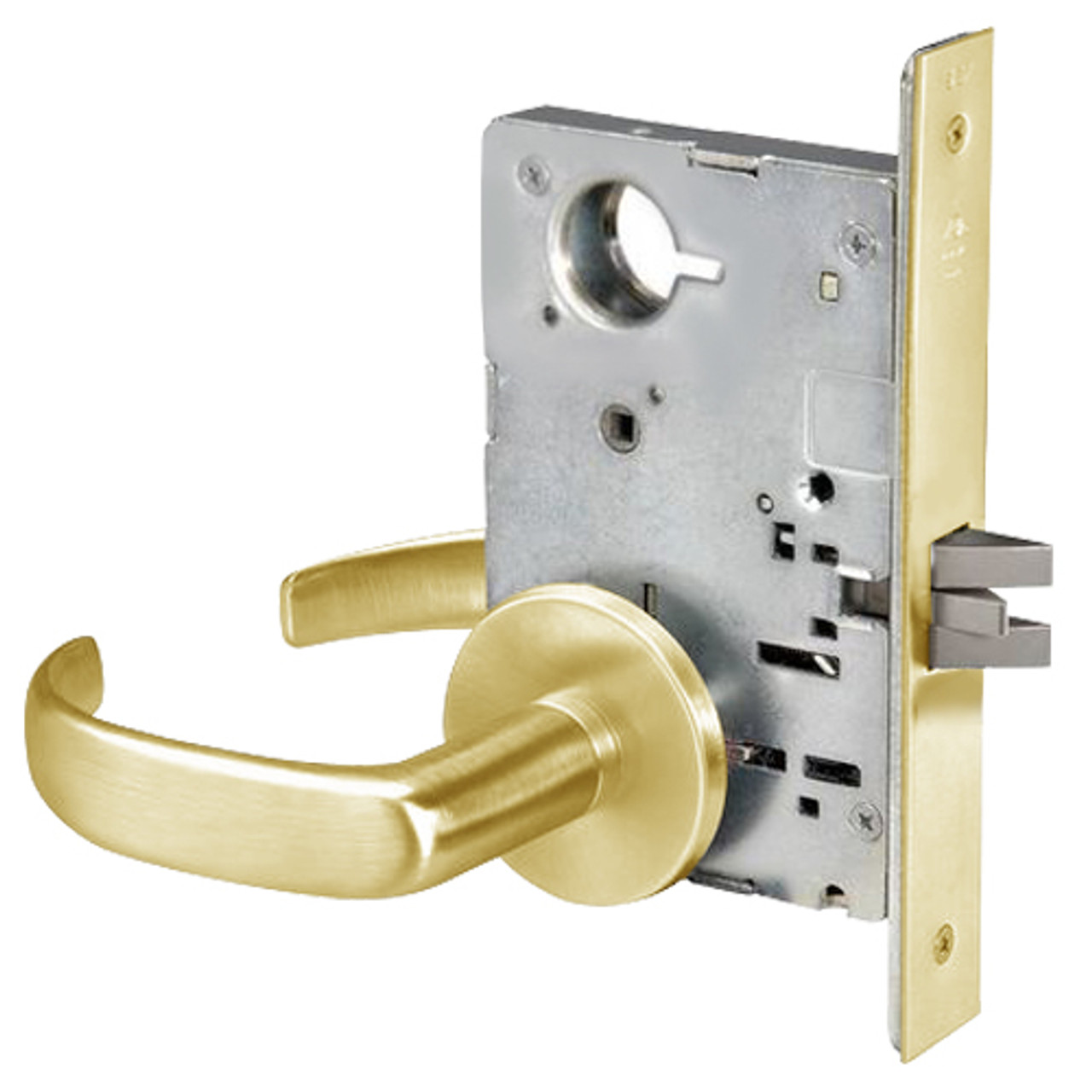PBR8801FL-605 Yale 8800FL Series Non-Keyed Mortise Passage Locks with Pacific Beach Lever in Bright Brass