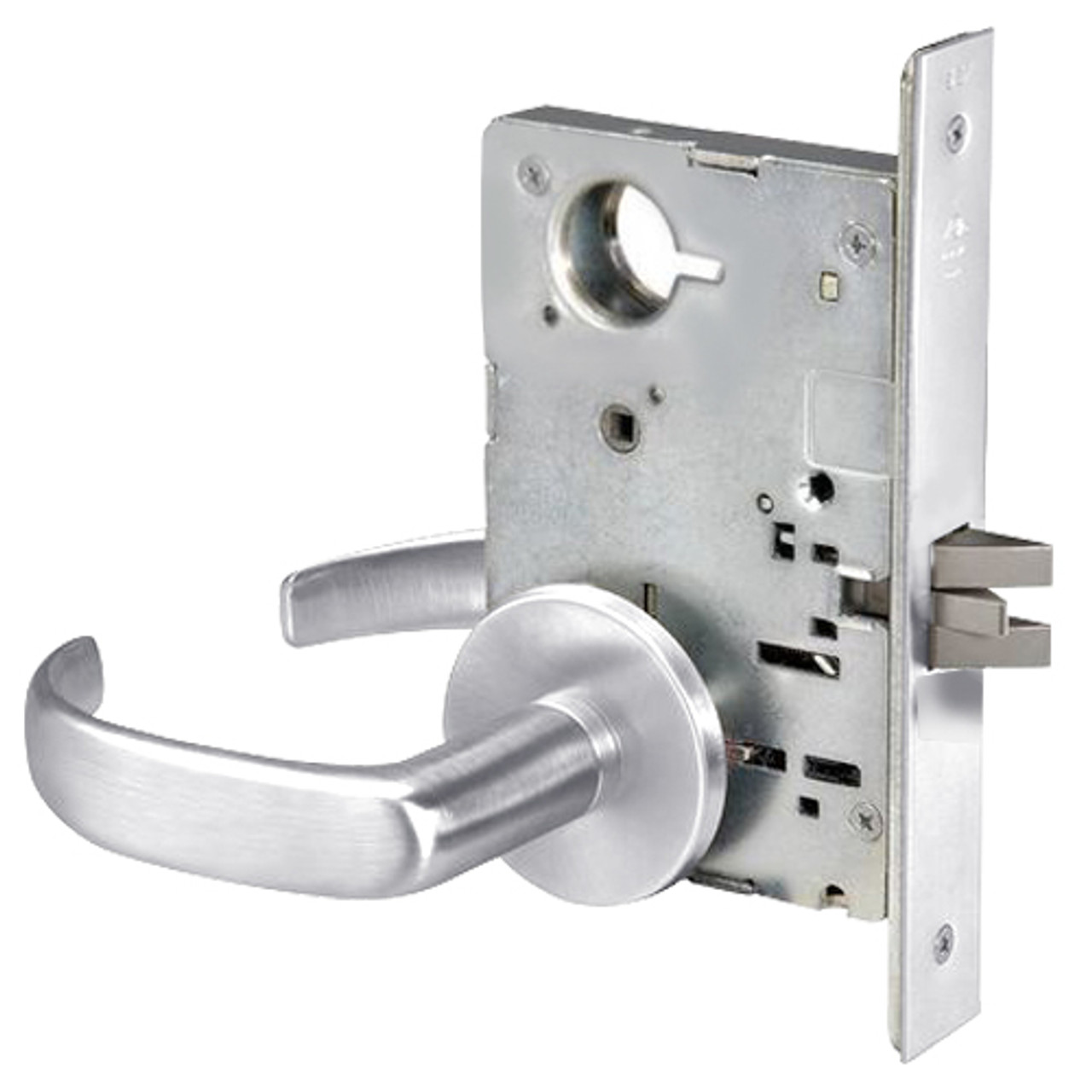 PBR8801FL-625 Yale 8800FL Series Non-Keyed Mortise Passage Locks with Pacific Beach Lever in Bright Chrome