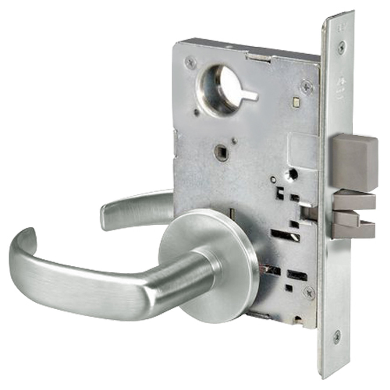 PBR8802FL-618 Yale 8800FL Series Non-Keyed Mortise Privacy Locks with Pacific Beach Lever in Bright Nickel
