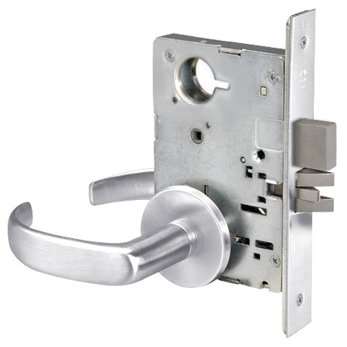 PBR8802FL-625 Yale 8800FL Series Non-Keyed Mortise Privacy Locks with Pacific Beach Lever in Bright Chrome