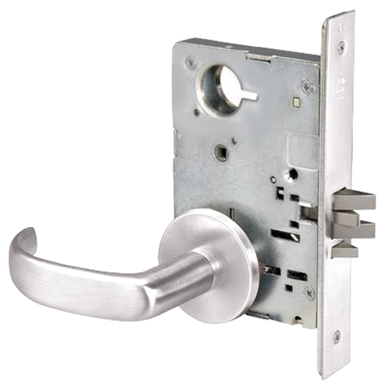 PBR8828FL-629 Yale 8800FL Series Non-Keyed Mortise Exit Locks with Pacific Beach Lever in Bright Stainless Steel