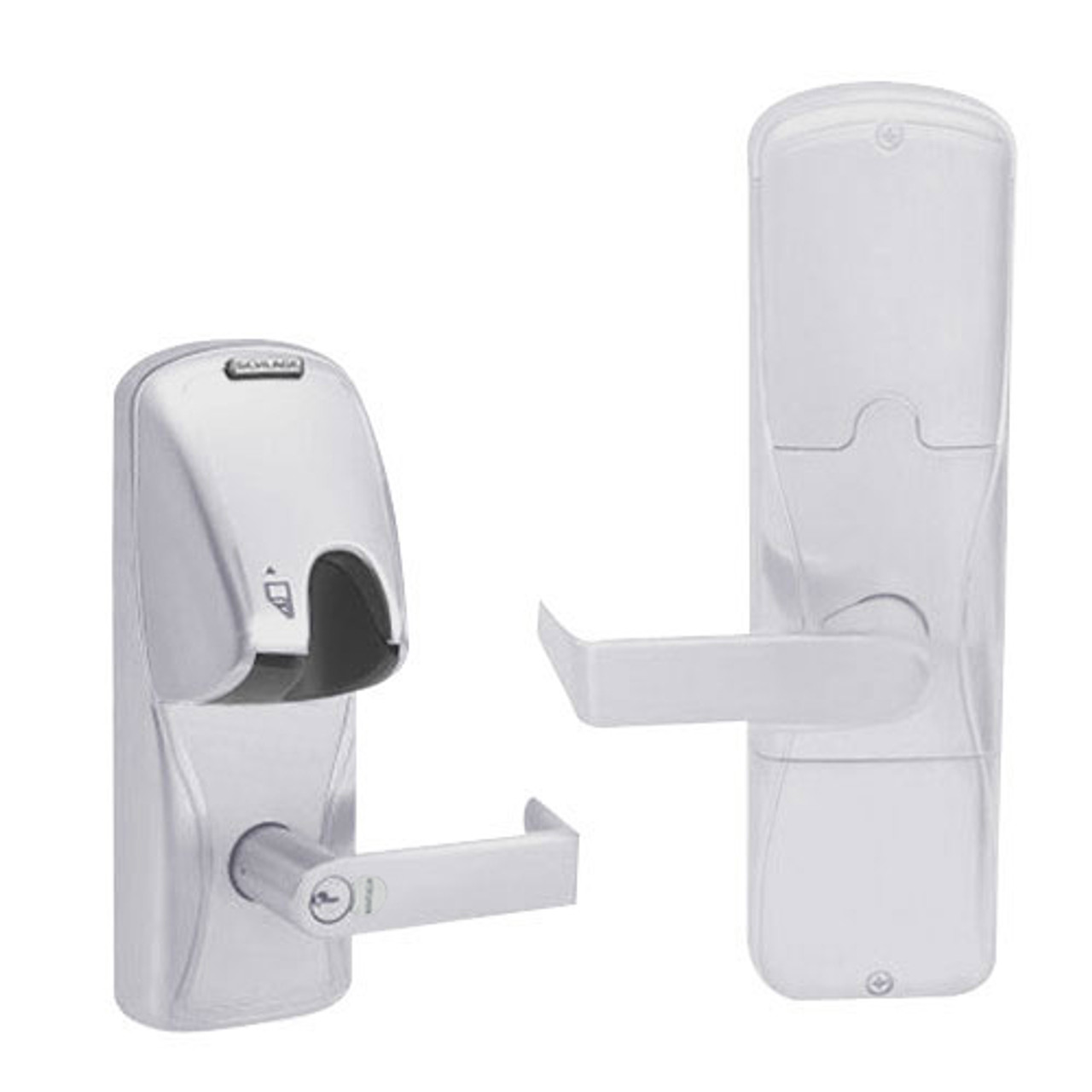 AD200-CY-40-MG-RHO-RD-626 Schlage Privacy Magnetic Stripe(Insert) Lock with Rhodes Lever in Satin Chrome
