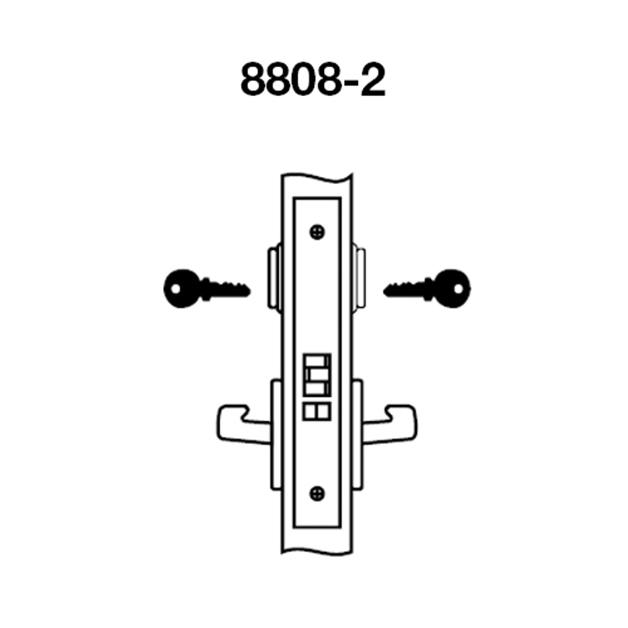 MOR8808-2FL-625 Yale 8800FL Series Double Cylinder Mortise Classroom Locks with Monroe Lever in Bright Chrome