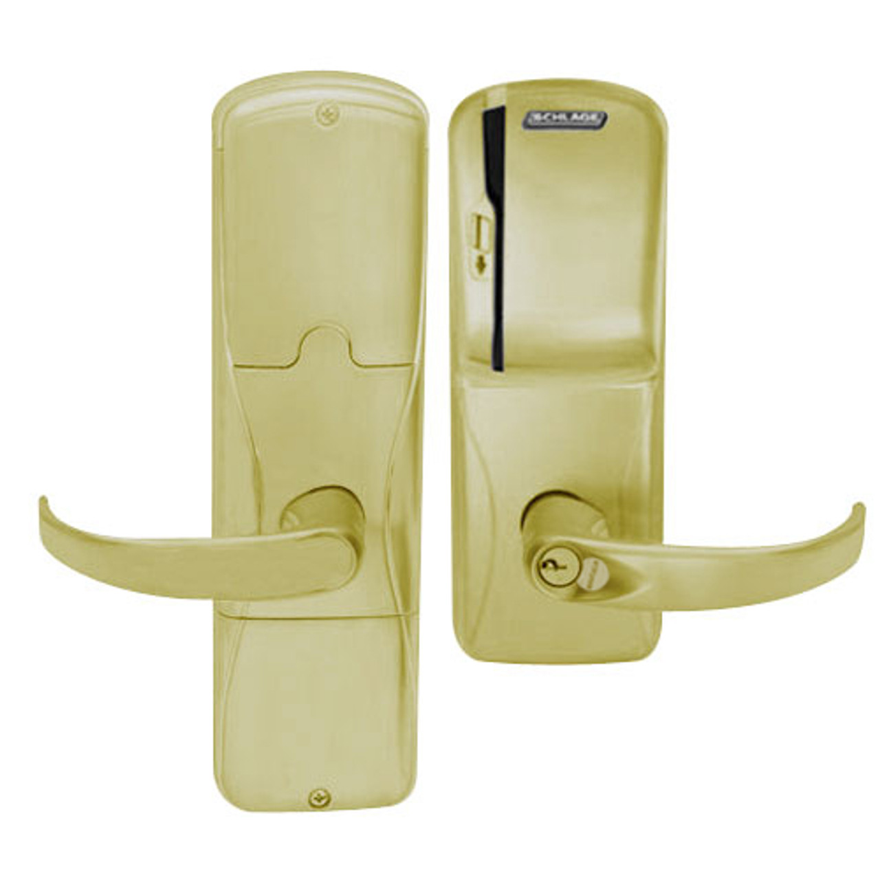 AD200-CY-60-MS-SPA-RD-606 Schlage Apartment Magnetic Stripe(Swipe) Lock with Sparta Lever in Satin Brass