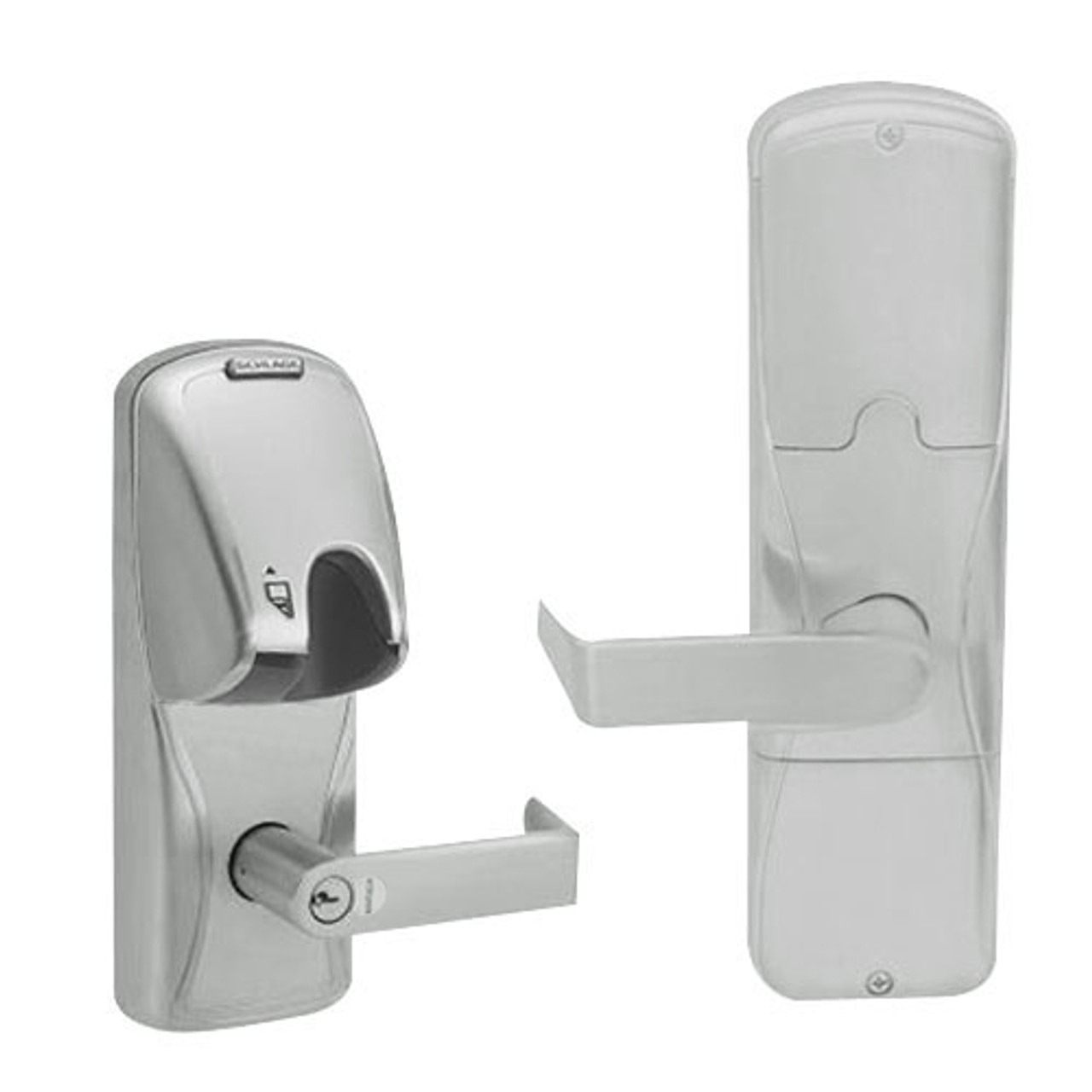 AD200-CY-60-MG-RHO-RD-619 Schlage Apartment Magnetic Stripe(Insert) Lock with Rhodes Lever in Satin Nickel
