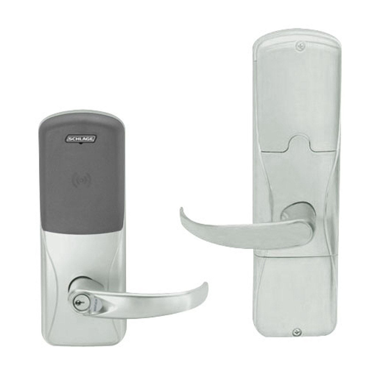 AD200-CY-60-MT-SPA-RD-619 Schlage Apartment Multi-Technology Lock with Sparta Lever in Satin Nickel