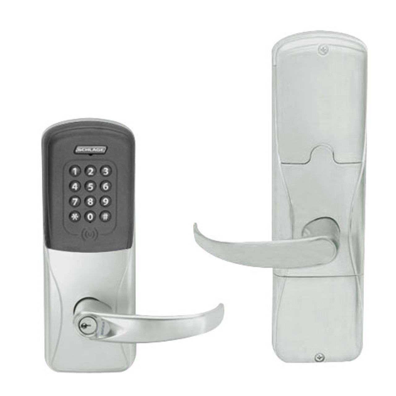 AD200-CY-60-MTK-SPA-RD-619 Schlage Apartment Multi-Technology Keypad Lock with Sparta Lever in Satin Nickel