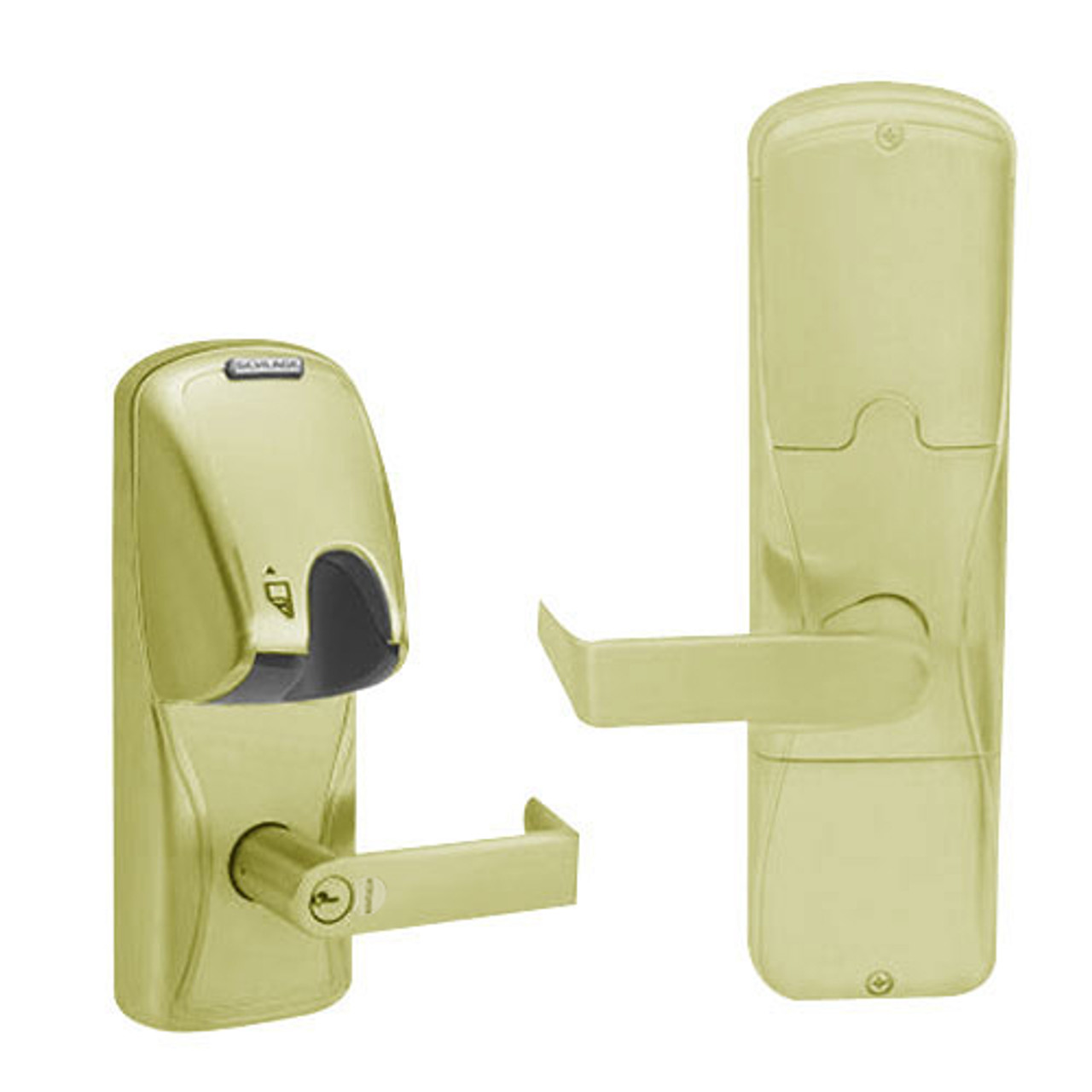 AD200-CY-40-MG-RHO-GD-29R-606 Schlage Privacy Magnetic Stripe(Insert) Lock with Rhodes Lever in Satin Brass