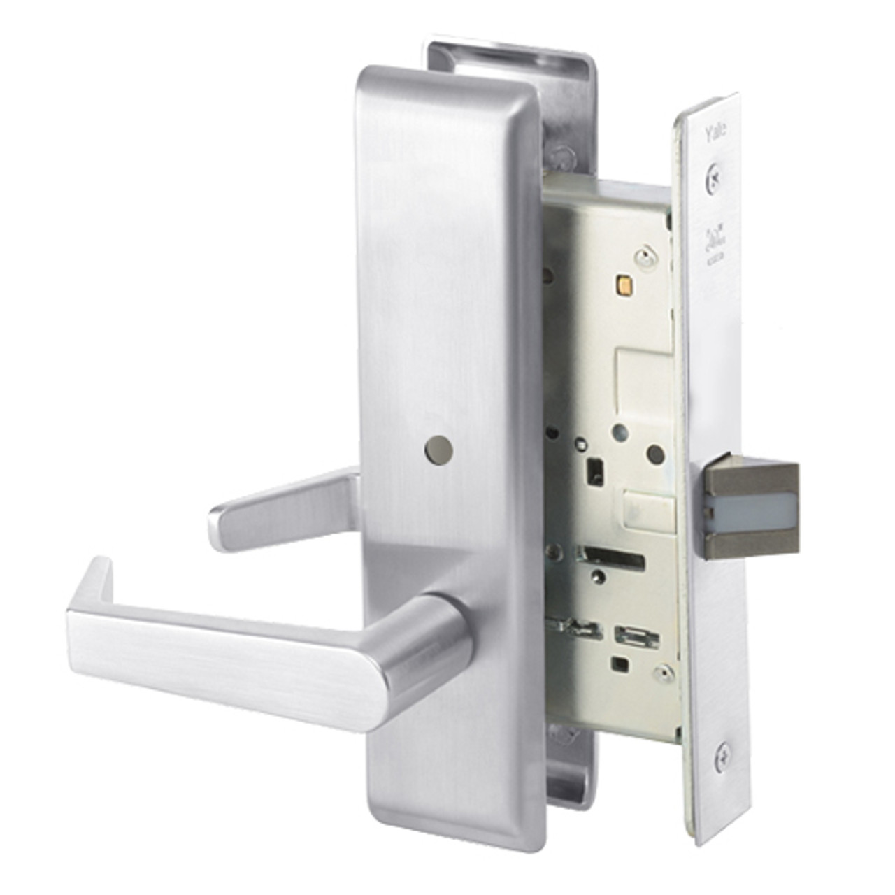 AUCN8862FL-625 Yale 8800FL Series Non-Keyed Mortise Bathroom Locks with Augusta Lever in Bright Chrome