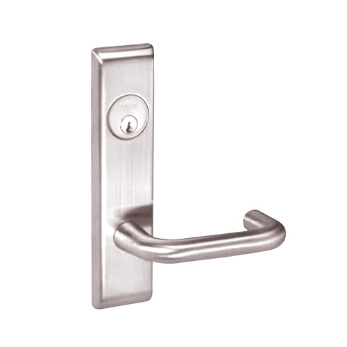 CRCN8860FL-629 Yale 8800FL Series Single Cylinder with Deadbolt Mortise Entrance or Storeroom Lock with Indicator with Carmel Lever in Bright Stainless Steel