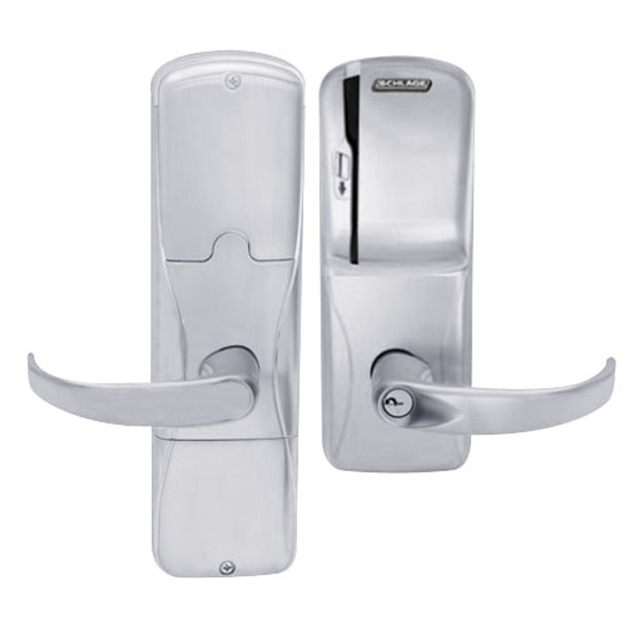 AD200-CY-60-MS-SPA-PD-626 Schlage Apartment Magnetic Stripe(Swipe) Lock with Sparta Lever in Satin Chrome