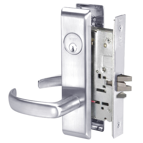 PBCN8809FL-625 Yale 8800FL Series Single Cylinder Mortise Classroom w/ Thumbturn Locks with Pacific Beach Lever in Bright Chrome