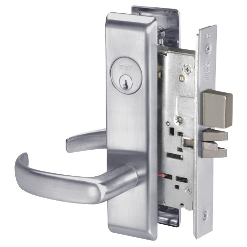 PBCN8861FL-626 Yale 8800FL Series Single Cylinder with Deadbolt Mortise Dormitory or Storeroom Lock with Indicator with Pacific Beach Lever in Satin Chrome