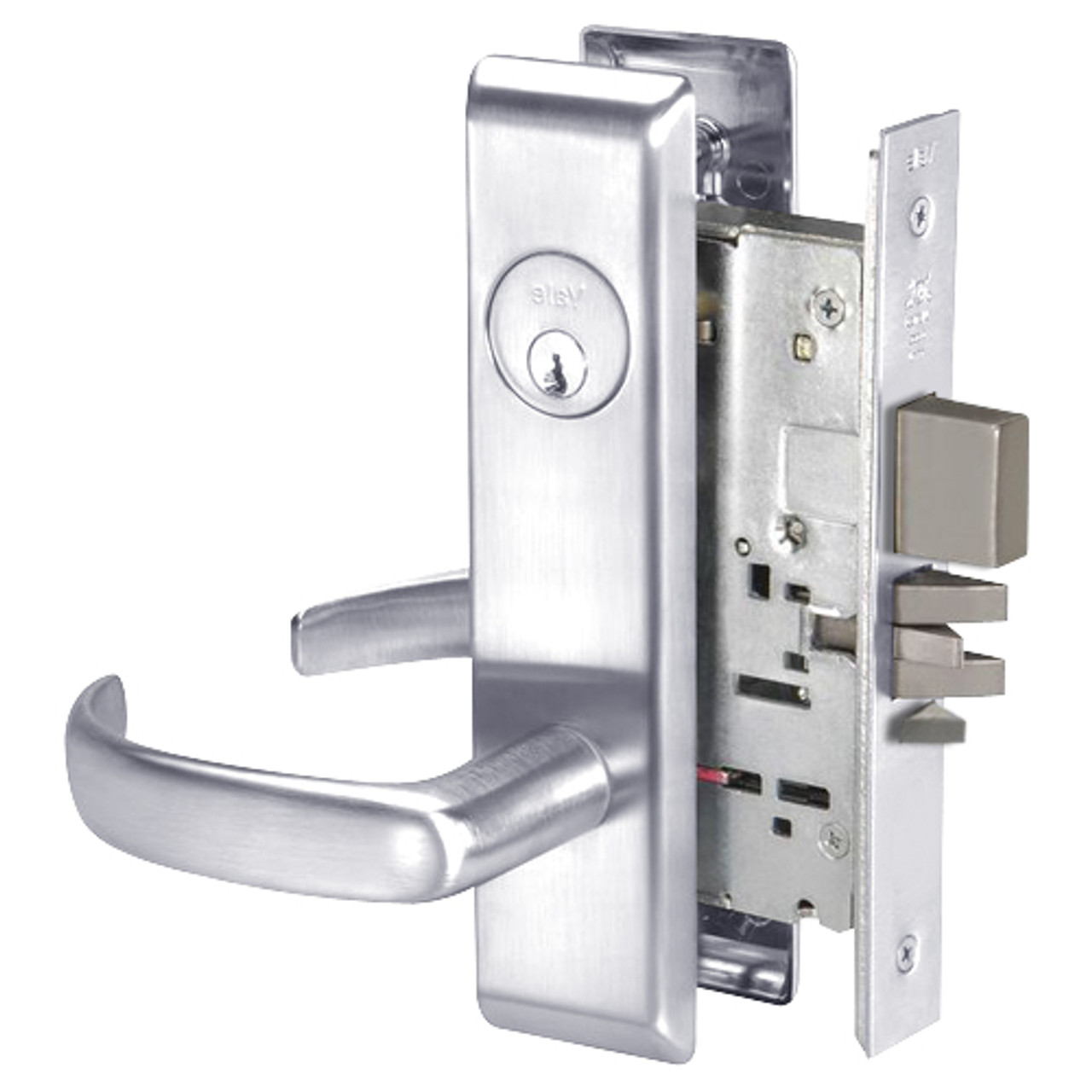 PBCN8812-2FL-625 Yale 8800FL Series Double Cylinder Mortise Classroom Security Deadbolt Locks with Pacific Beach Lever in Bright Chrome