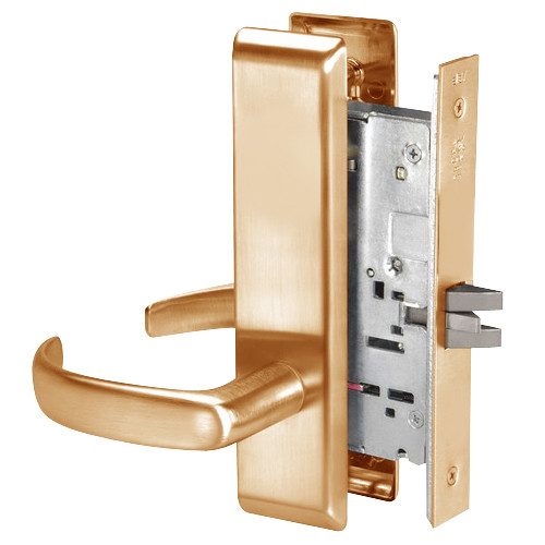 PBCN8801FL-612 Yale 8800FL Series Non-Keyed Mortise Passage Locks with Pacific Beach Lever in Satin Bronze
