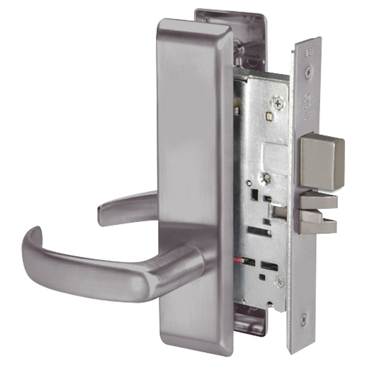PBCN8802FL-630 Yale 8800FL Series Non-Keyed Mortise Privacy Locks with Pacific Beach Lever in Satin Stainless Steel