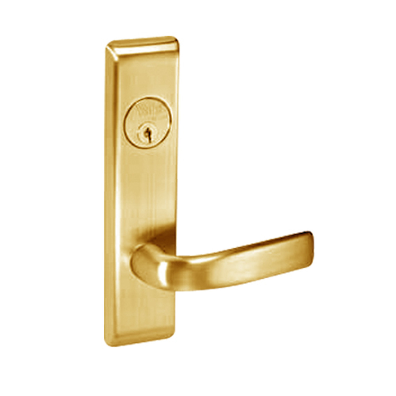 JNCN8867FL-605 Yale 8800FL Series Single Cylinder with Deadbolt Mortise Dormitory or Exit Lock with Indicator with Jefferson Lever in Bright Brass