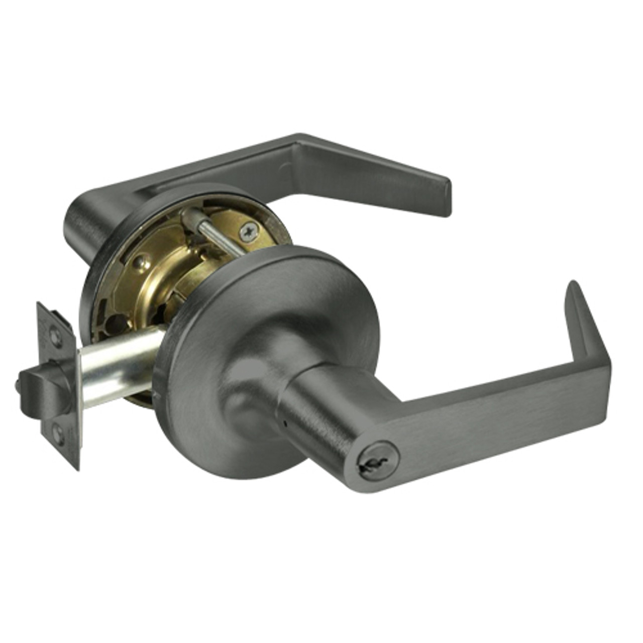 AU5404LN-620 Yale 5400LN Series Single Cylinder Entry Cylindrical Lock with Augusta Lever in Antique Nickel