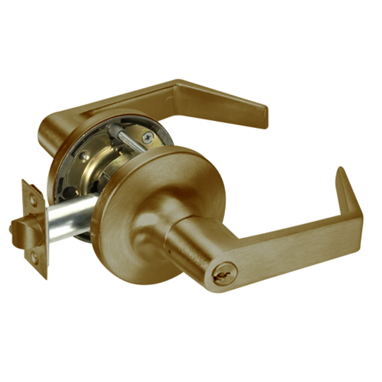 AU5406LN-609 Yale 5400LN Series Single Cylinder Service Station Cylindrical Lock with Augusta Lever in Antique Brass