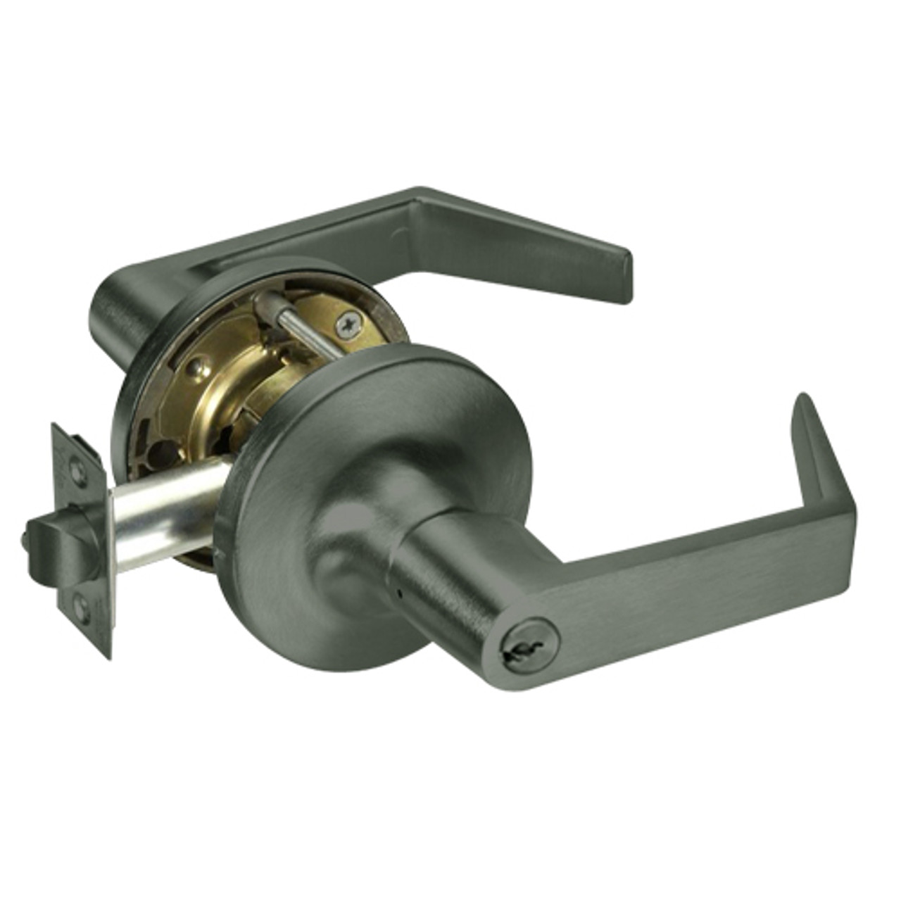 AU5407LN-620 Yale 5400LN Series Single Cylinder Entry Cylindrical Lock with Augusta Lever in Antique Nickel