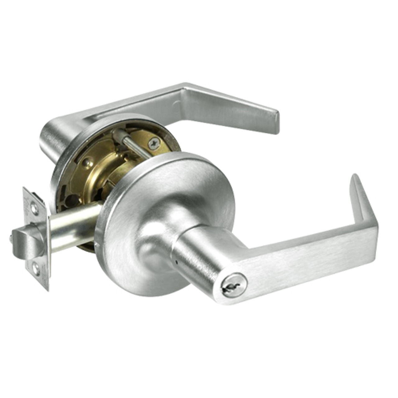 AU5422LN-619 Yale 5400LN Series Single Cylinder Corridor Cylindrical Lock with Augusta Lever in Satin Nickel