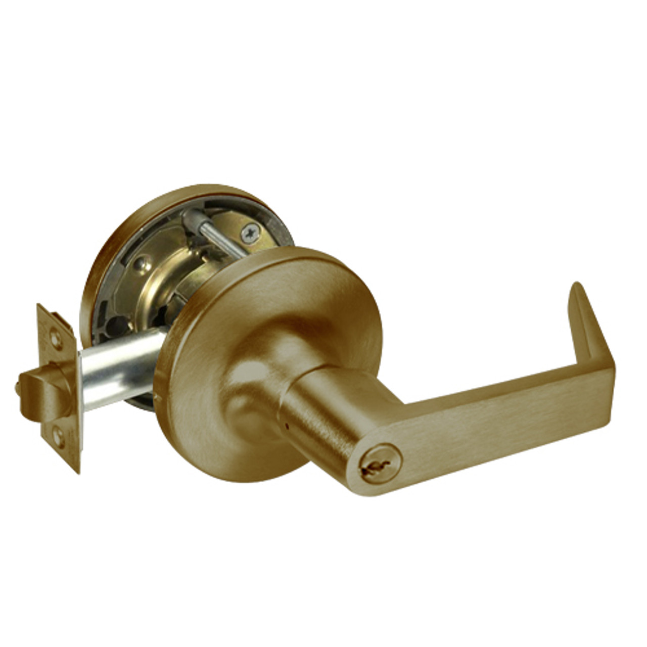 AU5429LN-609 Yale 5400LN Series Single Cylinder Communicating Classroom Cylindrical Lock with Augusta Lever in Antique Brass