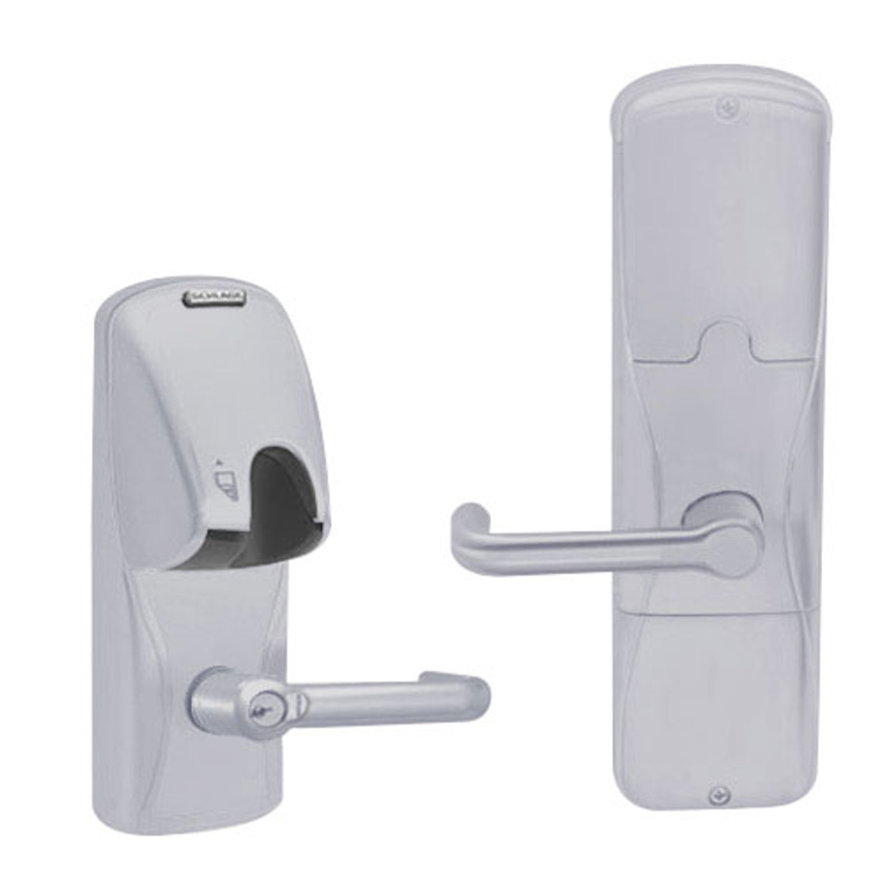 AD200-CY-70-MG-TLR-RD-626 Schlage Classroom/Storeroom Magnetic Stripe(Insert) Lock with Tubular Lever in Satin Chrome