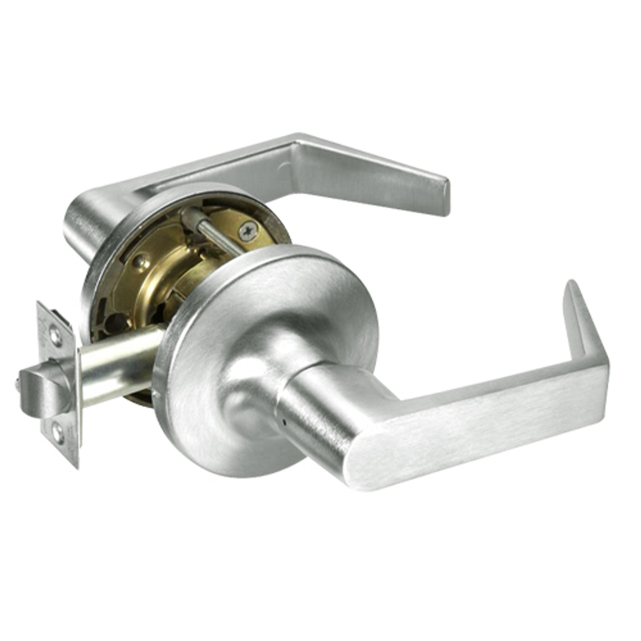 AU5401LN-619 Yale 5400LN Series Non-Keyed Passage or Closet Latchset Cylindrical Locks with Augusta Lever in Satin Nickel