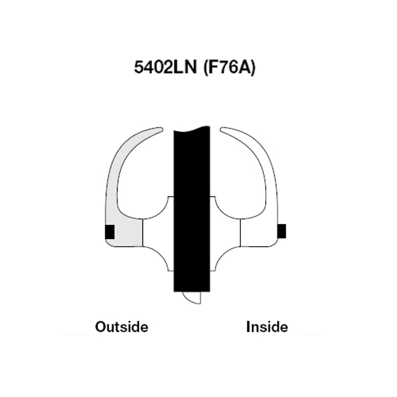 AU5402LN-626 Yale 5400LN Series Non-Keyed Privacy Cylindrical Locks with Augusta Lever in Satin Chrome