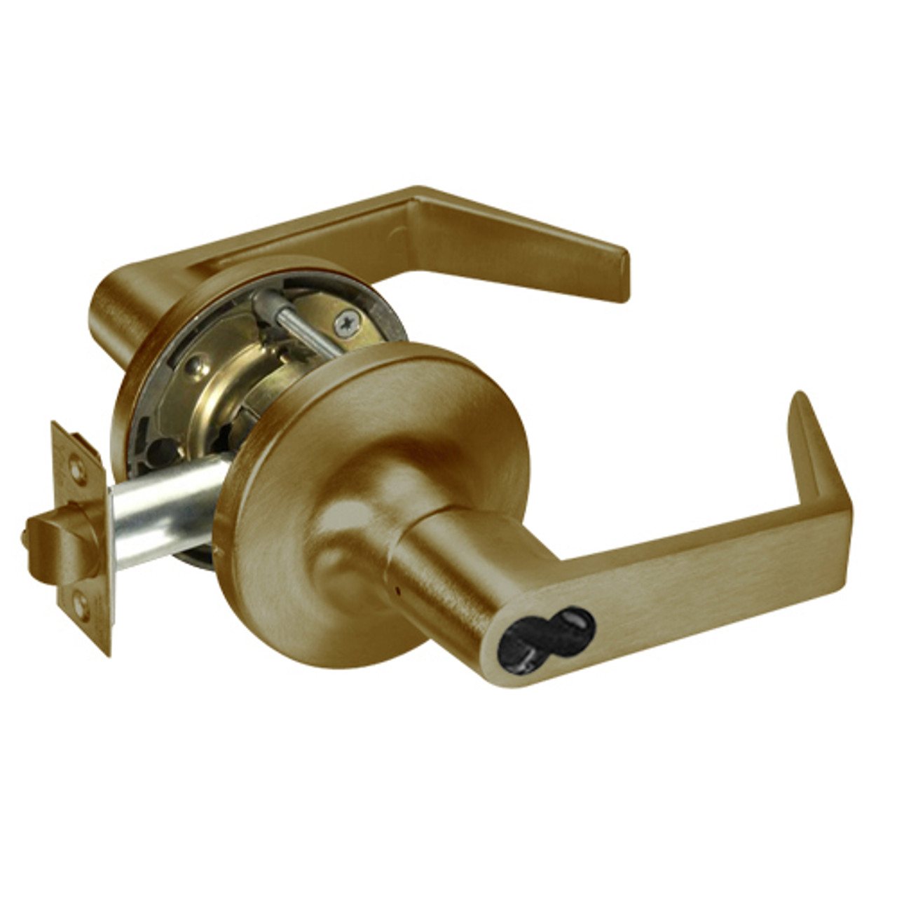 B-AU5407LN-609 Yale 5400LN Series Single Cylinder Entry Cylindrical Locks with Augusta Lever Prepped for SFIC in Antique Brass