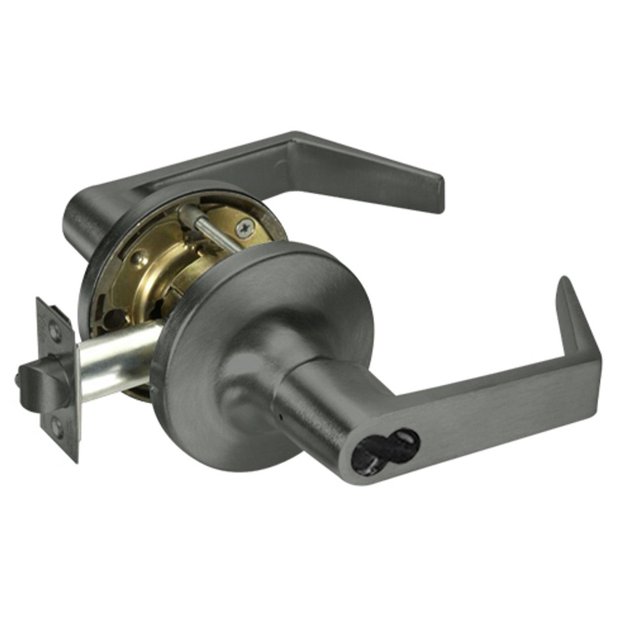 M-AU5405LN-620 Yale 5400LN Series Single Cylinder Storeroom or Closet Cylindrical Locks with Augusta Lever Prepped for Medeco-ASSA IC Core in Antique Nickel